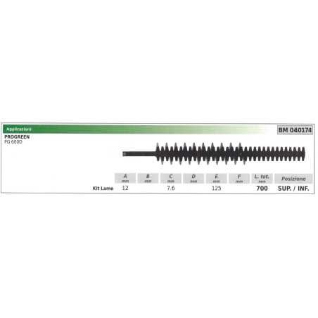 PROGREEN PG 600D upper / lower blade 040174 | NewgardenParts.com