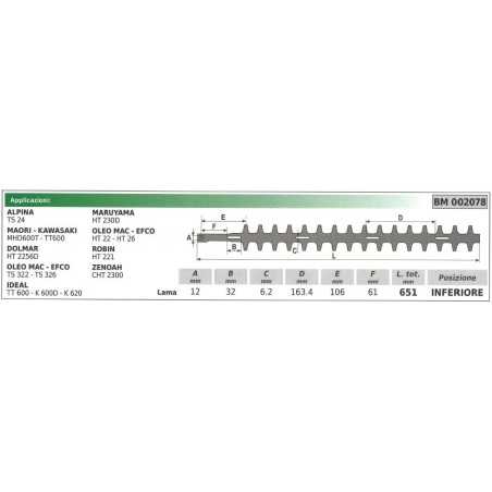 Cuchilla inferior ALPINA ts 24 cortasetos 002078 | NewgardenParts.com