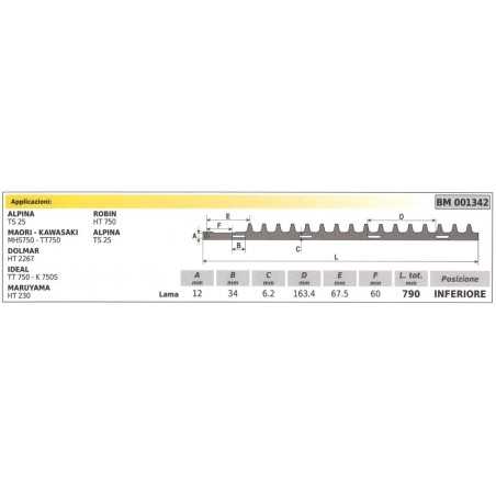 Cuchilla inferior ALPINA TS 25 cortasetos 001342 | NewgardenParts.com