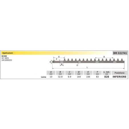 Lama inferiore ECHO tagliasiepe HC 30ES 022741 | NewgardenParts.com