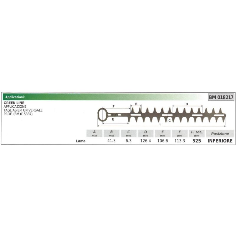 Lama inferiore GREEN LINE tagliasiepe universale 018217