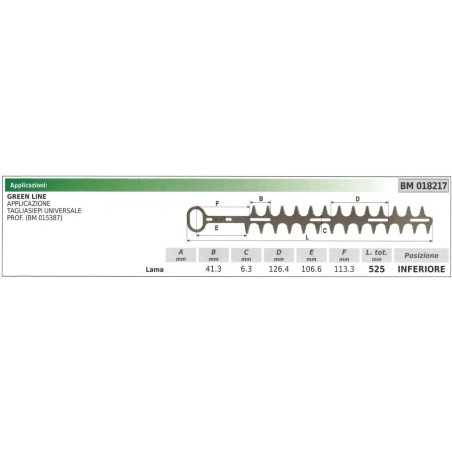 Lame inférieure du taille-haie universel GREEN LINE 018217 | NewgardenParts.com