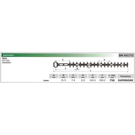 IKRA bottom blade EHT 600 hedge trimmer 041772 | NewgardenParts.com