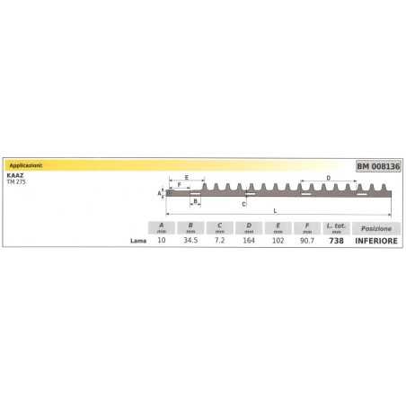 KAAZ bottom blade TM 275 008136 | NewgardenParts.com