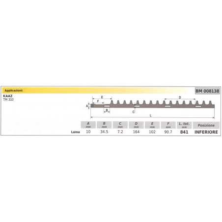 Lame inférieure KAAZ TM 310 008138 | NewgardenParts.com