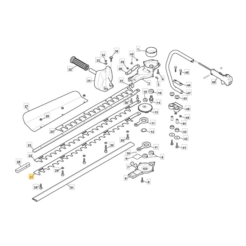 STIGA ORIGINAL lower blade for hedge trimmer HTM 75 - PRO 75SL 6990182