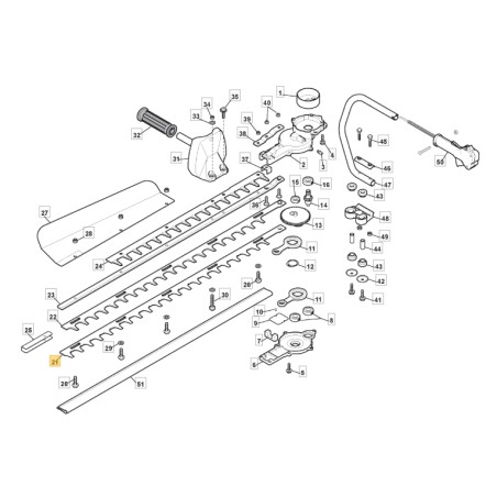 Lama inferiore ORIGINALE STIGA per tagliasiepi HTM 75 - PRO 75SL 6990182 | NewgardenParts.com