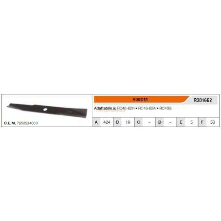 KUBOTA tractor de césped para montar a caballo RC48-62H cuchilla de cortacésped R301662 | NewgardenParts.com