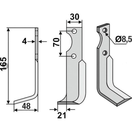 Lama motocoltivatore compatibile 350-018 AGRIA NH16548