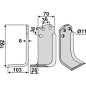 Lama motocoltivatore sinistra compatibile 350-015 AGRIA  192mm