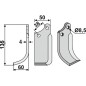 Lama motocoltivatore sinistra compatibile 350-025 AGRIA 1667 135mm