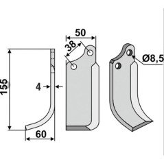Cuchilla cortasetos izquierda compatible 350-029 AGRIA 1767 71953 | NewgardenParts.com