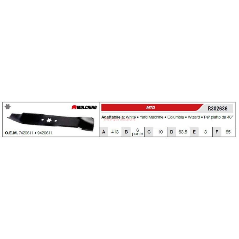 MTD lawn tractor lawnmower mower blade WHITE R302636