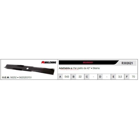 Lama MURRAY trattorino tagliaerba rasaerba tosaerba piatto da 42" R302621 | NewgardenParts.com