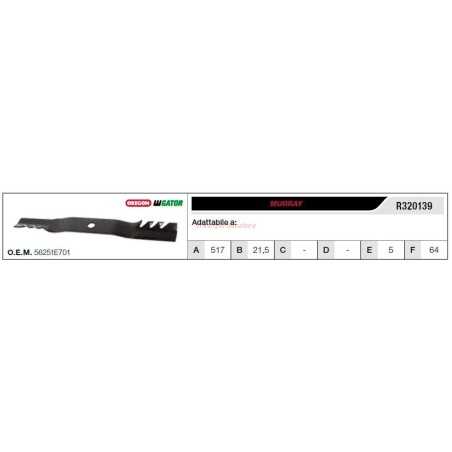 Cuchilla de segadora para tractor de césped MURRAY R320139 | NewgardenParts.com