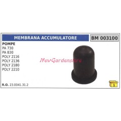 Membrana del acumulador UNIVERSAL Bomba Bertolini PA 730 830 003100 | NewgardenParts.com