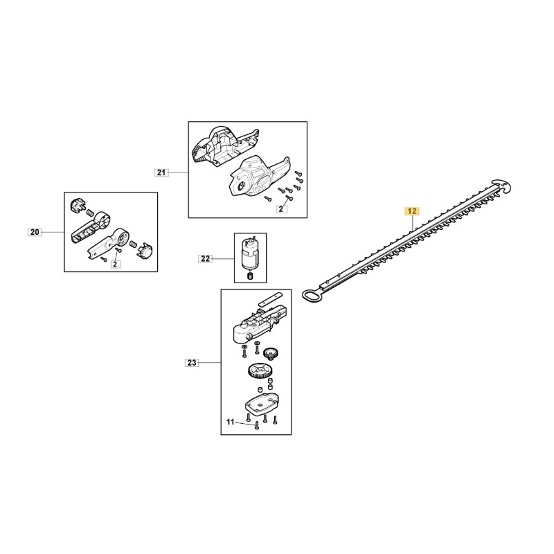 Lame STIGA ORIGINALE pour taille-haie AM 20 Li Kit  - MMT 20 Li Kit 118811084/0