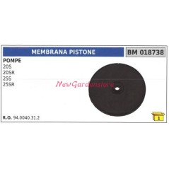 Membrana pistone UNIVERSALE pompa Bertolini 20S 20SR 25S 25SR 018738 | NewgardenParts.com