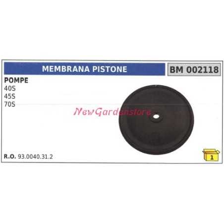 Membrane à piston UNIVERSAL pompe Bertolini 40S 45S 70S 002118 | NewgardenParts.com