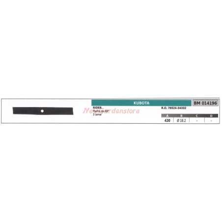 KUBOTA rider lawn mower blade 48" flat 014196 | NewgardenParts.com