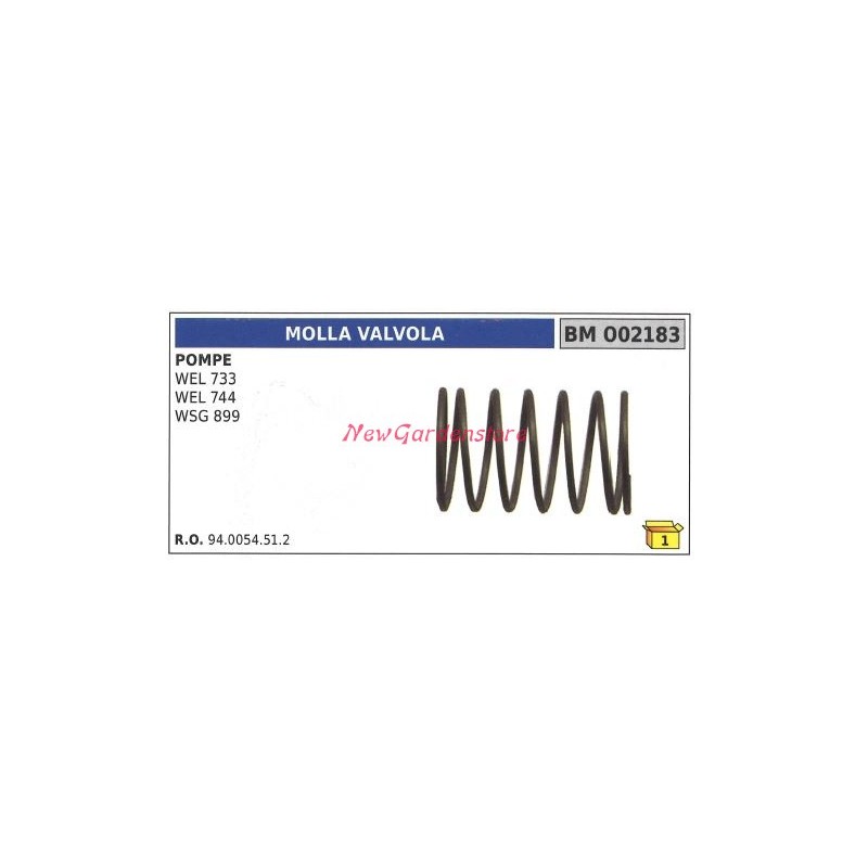 Molla valvola UNIVERSALE pompa Bertolini WEL 733 744 WSG 899 002183