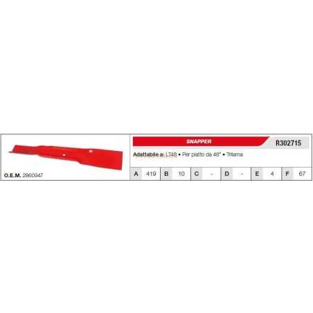 Messer SNAPPER Rasentraktor Rasenmäher Rasenmäher LT48 R302715 | NewgardenParts.com