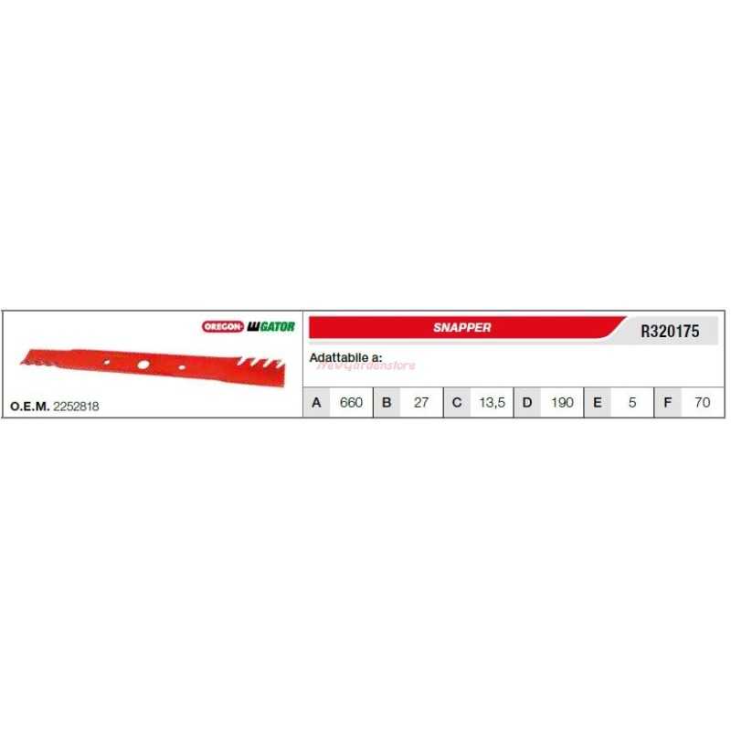 SNAPPER lawn tractor lawnmower mower blade R320175