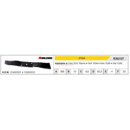 STIGA lawn tractor lawnmower mower blade park 2002 R302137 | NewgardenParts.com