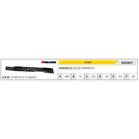 STIGA lawn tractor lawn mower pro 48 multiclip 48s blade R303971 | NewgardenParts.com