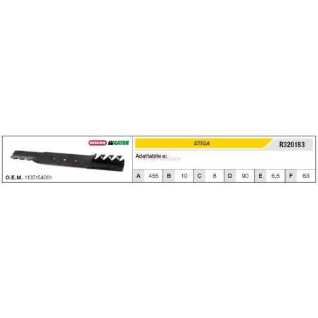 STIGA lawn tractor lawnmower mower blade R320183 | NewgardenParts.com