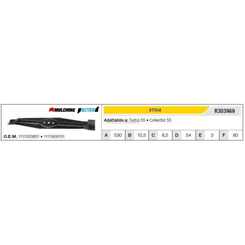 STIGA Rasentraktor Rasenmäher turbo mower blade 55 COLLECTOR 55 R303969