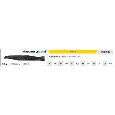 STIGA lawn tractor lawnmower turbo mower blade 55 COLLECTOR 55 R303969 | NewgardenParts.com