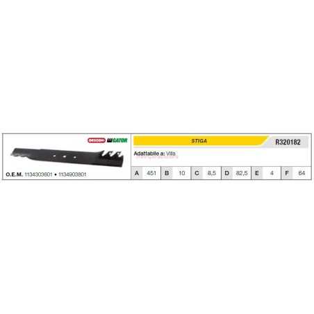STIGA VILLA lawn tractor lawnmower mower blade R320182 | NewgardenParts.com