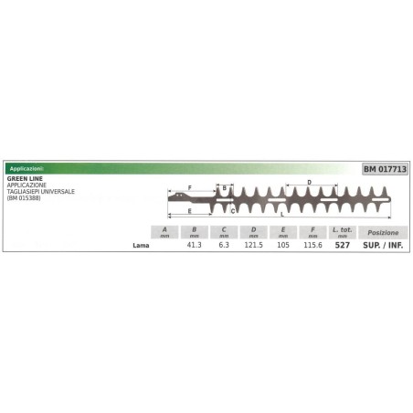 Lama superiore / inferiore GREEN LINE tagliasiepe universale 017713 | NewgardenParts.com