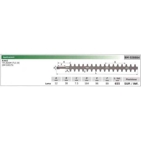 KAAZ upper / lower blade for TM 2600M hedge trimmer 028884 | NewgardenParts.com