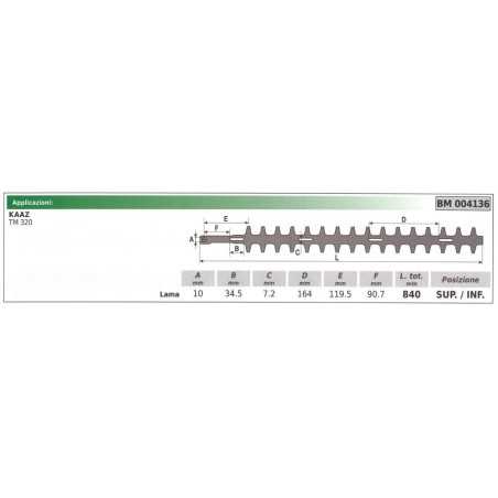 Lame supérieure / inférieure KAAZ TM 320 004136 | NewgardenParts.com
