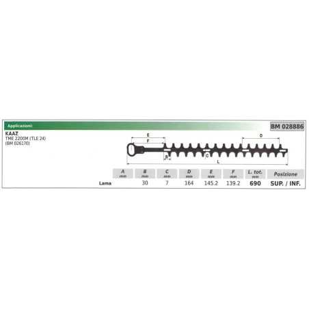 KAAZ upper / lower blade TME 2200M hedge trimmer 028886 | NewgardenParts.com