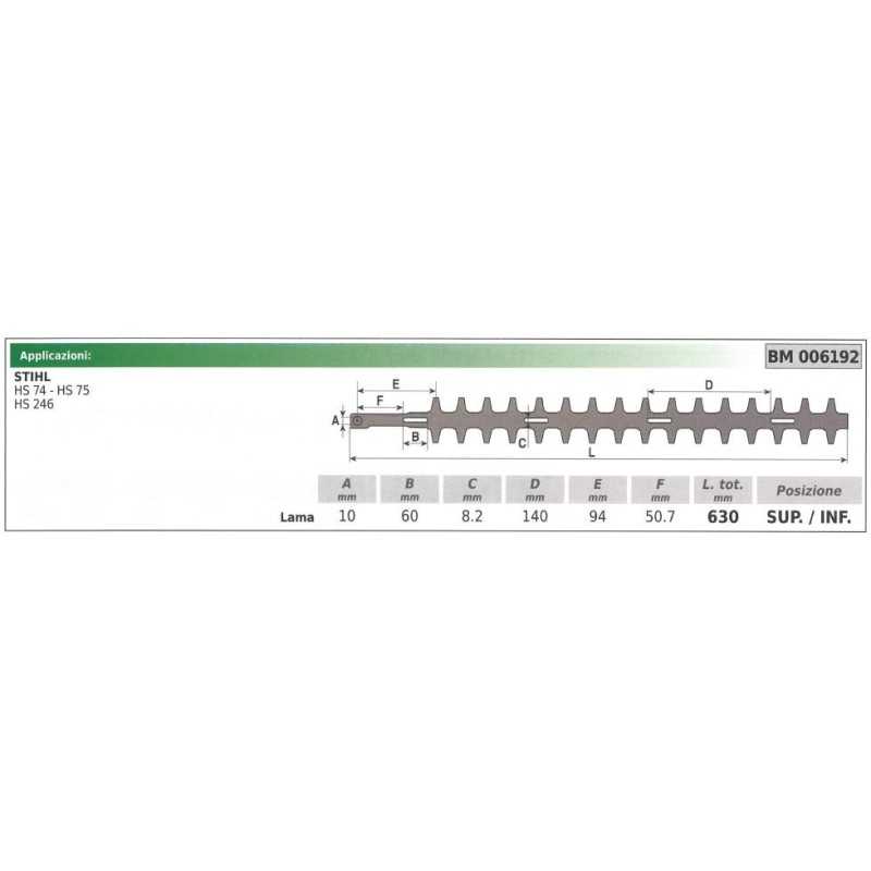 Lama superiore / inferiore STIHL tagliasiepe HS 74 75 246 006192
