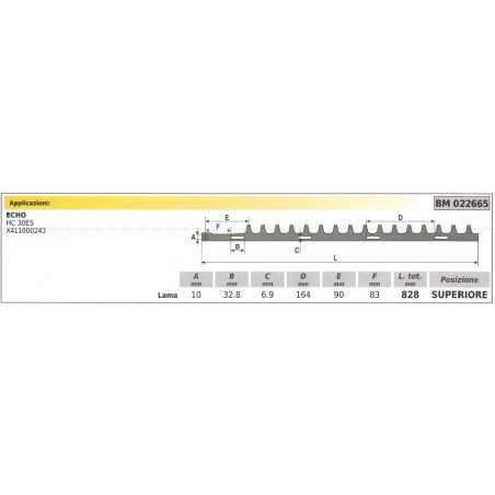 Lama superiore ECHO tagliasiepe HC 30ES 022665 | NewgardenParts.com
