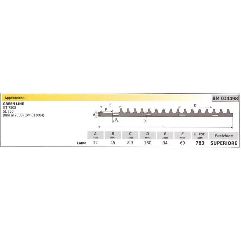Obermesser GREEN LINE GT 750S SL 750 Heckenschere 014498