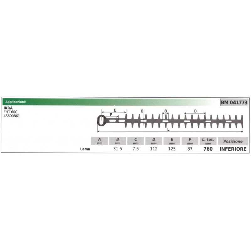 Lame supérieure IKRA taille-haie EHT 600 041773