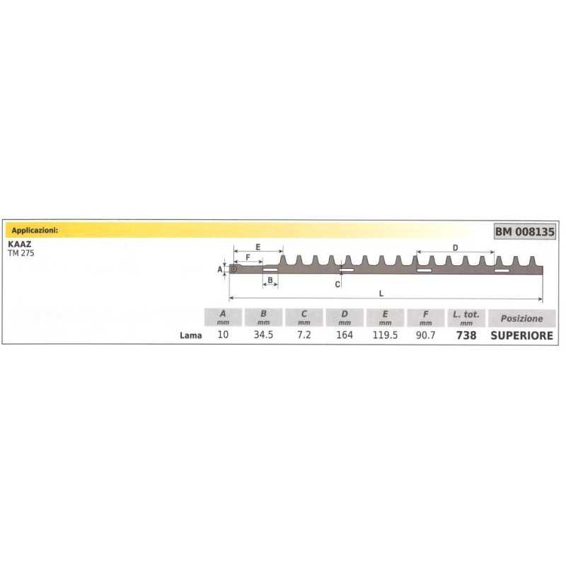 Lame supérieure KAAZ TM 275 taille-haie 008135