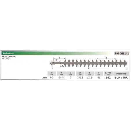 Cuchilla superior/inferior TAS cortasetos THT 2100 008141 | NewgardenParts.com