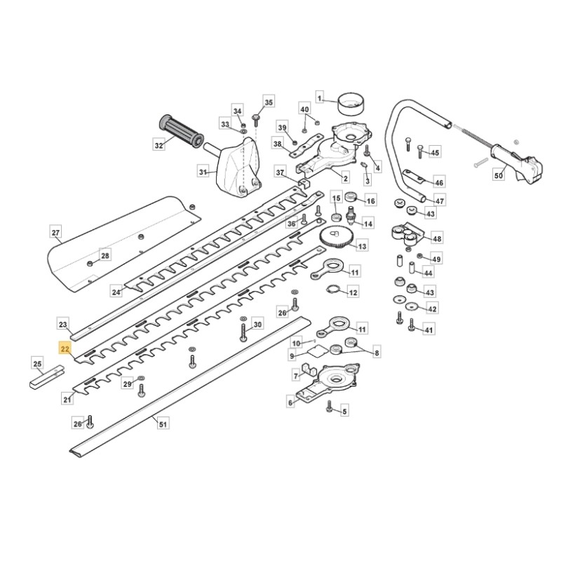 STIGA Obermesser ORIGINAL für Heckenschere HTM 75 - SHM 180 6990181