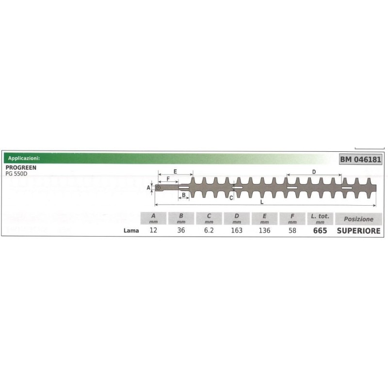 Lama superiore PROGREEN tagliasiepe PG 550D 046181