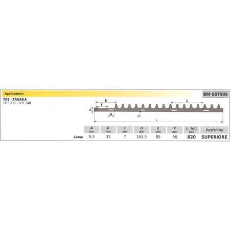Cuchilla superior TAS THT 230 240 007595 | NewgardenParts.com