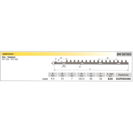 Lama superiore TAS tagliasiepe THT 230 240 007595 | NewgardenParts.com