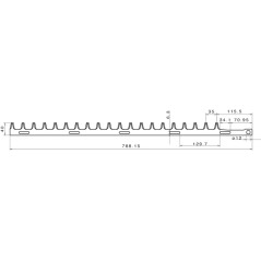 Lama tagliasiepi tosasiepi unilaterale int compatibile ALPINA DOLMAR IDC 9010205 | NewgardenParts.com