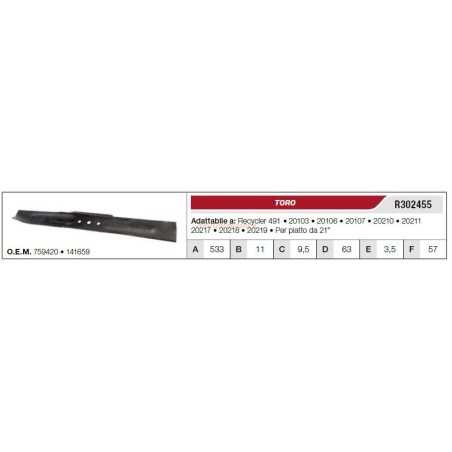 TORO Rasentraktor Rasenmähermesser 20103 20106 20107 R302455 | NewgardenParts.com