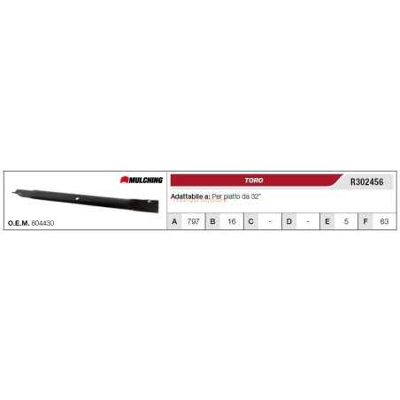 TORO Rasentraktor Rasenmäher Rasenmäher 32" Flachklinge R302456 | NewgardenParts.com